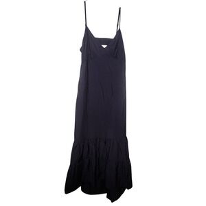 A New Day Sleeveless Tiered Maxi Sundress‎ Black Adjustable Strap Open Back XXL